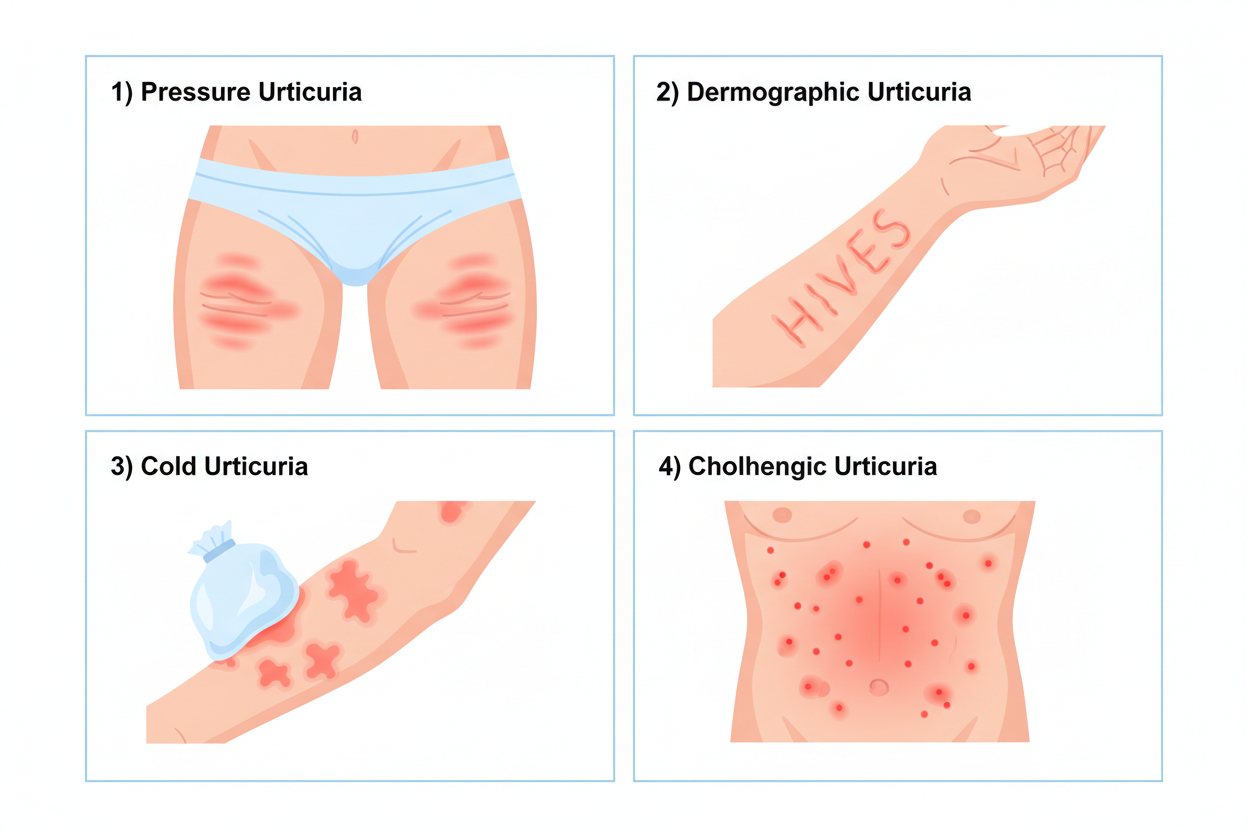 Types of Urticaria: Pressure, Dermographic, Cold & Cholinergic Hives ...