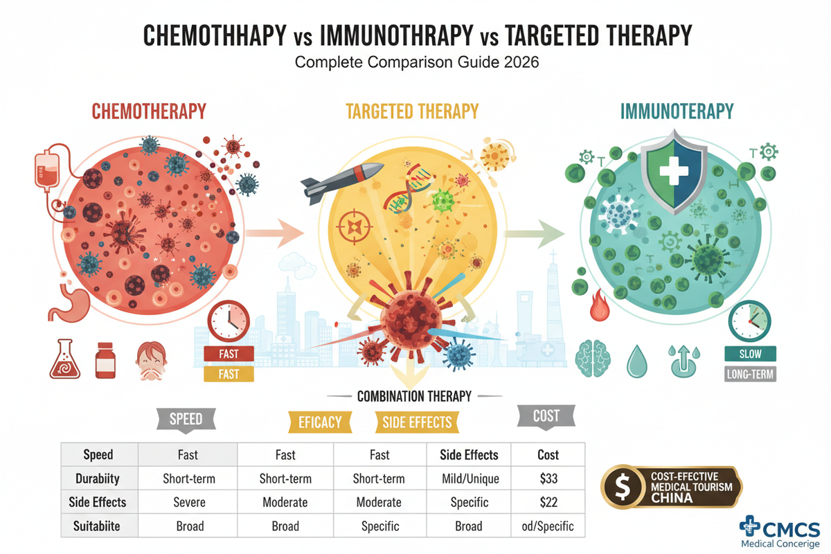 Chemotherapy vs Immunotherapy vs Targeted Therapy: Complete Comparison Guide 2026