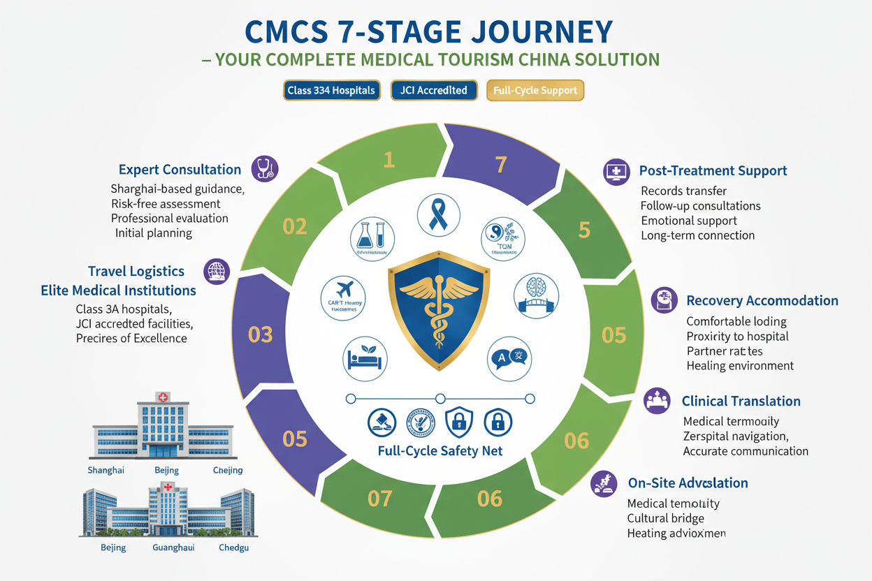 CMCS 7-Stage Journey: Complete Medical Tourism China Solution