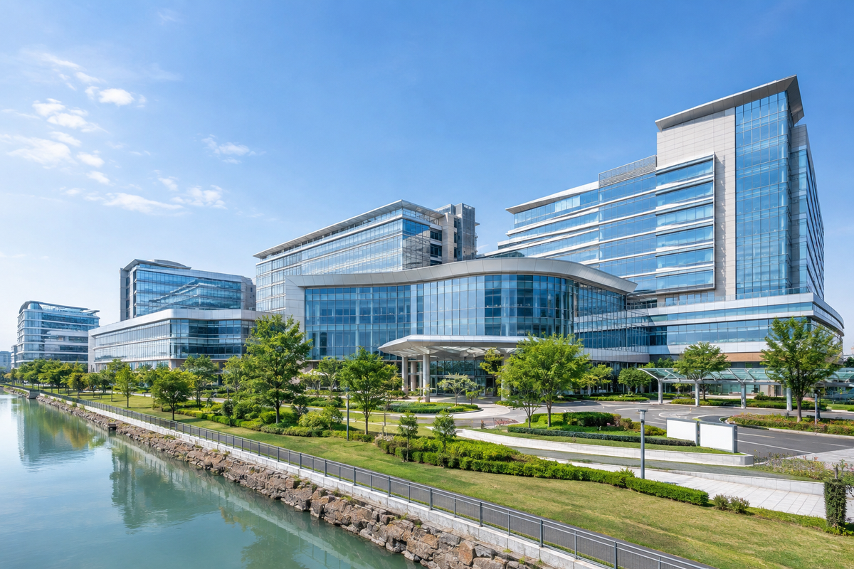 Sun Yat-sen Memorial Hospital exterior riverside medical campus